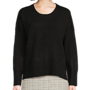 NWT French Connection Della Ribbed Sweater in Black, size XL